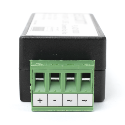 (2 en 1) Convertidor de Energía 24 Vca a 12 Vcc (CA a CD) y Filtro Contra Ruido para Cámaras   Voltaje de Entrada 20~30 Vca   Salida 12Vcc @ 1 A   ENVIO DE ENERGIA A LARGAS DISTANCIAS   Terminales Tipo Tornillo.