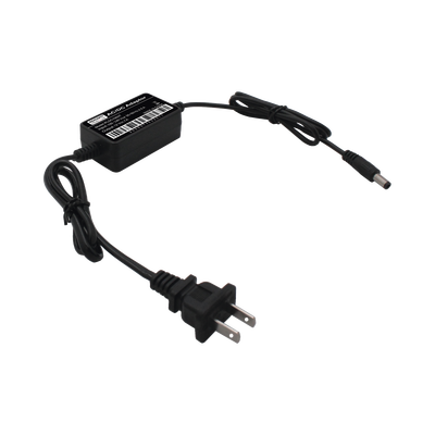 Adaptador de Pared de 12Vcc @ 1 A con cable y clavija Nema 1-15   0.5 metros a la toma de alimentación   0.5 metros a la conexión del dispositivo