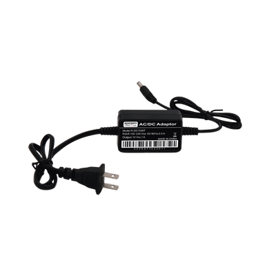Adaptador de Pared de 12Vcc @ 1 A con cable y clavija Nema 1-15   0.5 metros a la toma de alimentación   0.5 metros a la conexión del dispositivo