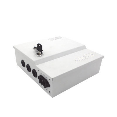 Fuente de poder profesional de 12 Vcc @ 16 A   para 16 cámaras   Con capacidad de batería de respaldo   Requiere batería   Voltaje de entrada de 96-264 Vca