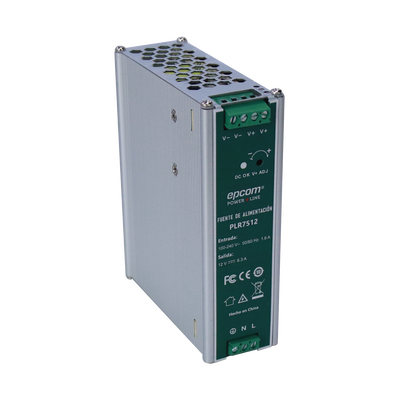 Fuente de alimentación  Entrada: 100-240 Vac  Salida: 12 Vcc   6.3 A   75 W   din rail