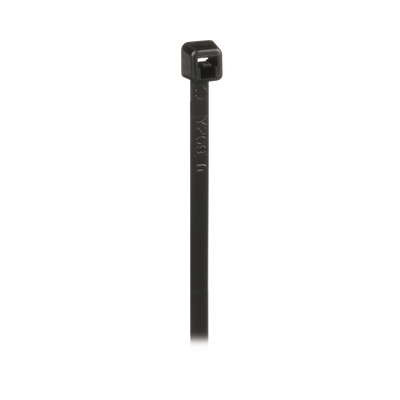 Cincho de Nylon 6.6 de Bloqueo, 203 mm largo x 2.5mm ancho, Color Negro, Exterior Resistente a Rayos UV, Paquete de 1000pz