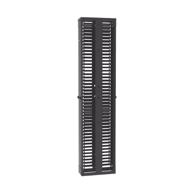 Organizador Vertical PatchRunner™, Doble (Frontal y Posterior), Para Rack Abierto de 45 Unidades, 8in de Ancho, Color Negro