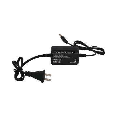 Adaptador  12 Vcc   2 Amp   Con Terminales de Extensión   Distancias de cable hacia Vca 50 cm   Distancia de cable hacia dispositivo de 50 cm