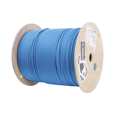 Bobina de Cable Blindado S FTP de 4 pares, Cat7, Inmune a Ruido e Interferencias, LSZH (Bajo humo, Cero Halógenos), Color Azul, Bobina de 500 m