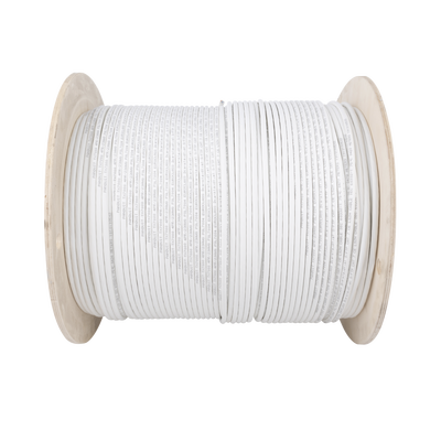 Bobina de Cable Blindado S FTP de 4 pares, Cat7, Inmune a Ruido e Interferencias, LSZH (Bajo humo, Cero Halógenos), Color Blanco, Bobina de 500 m