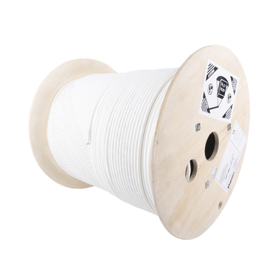 Bobina de Cable Blindado S FTP de 4 pares, Cat7, Inmune a Ruido e Interferencias, LSZH (Bajo humo, Cero Halógenos), Color Blanco, Bobina de 500 m
