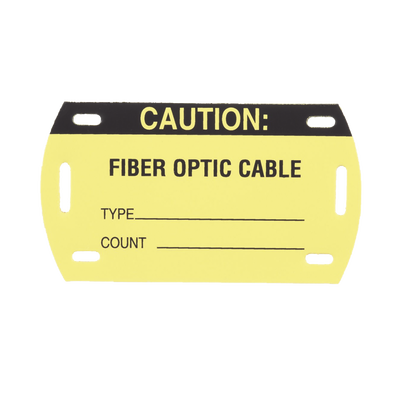 Kit de 5 Etiquetas Autolaminadas para Fibra Óptica, Para Uso Interior Exterior, Dimensiones de 90.42 x 52.32 mm, Color Negro con Amarillo