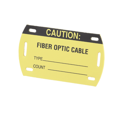Kit de 5 Etiquetas Autolaminadas para Fibra Óptica, Para Uso Interior Exterior, Dimensiones de 90.42 x 52.32 mm, Color Negro con Amarillo
