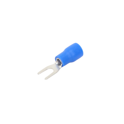 Terminal tipo horquilla ( espada ) aislada   16 - 14 AWG   Azúl   Paquete de 25 piezas.
