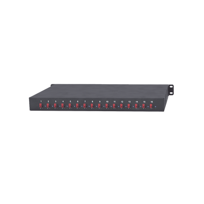 Fuente 12 Vcc    Industrial   tipo RACK   20 Amperes   16 salidas   1.25 Amperes por salida administrada   2.5 Amperes por salida máxima