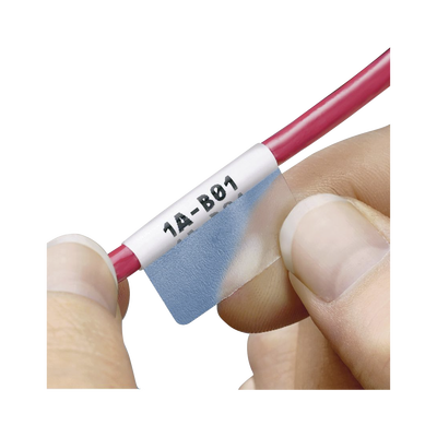 Hojas con 2500 Etiquetas Auto-laminadas para Impresora Láser Inyección de Tinta, para Cables de 3 a 7.1 mm de Diámetro (12 - 10 AWG), Color Blanco