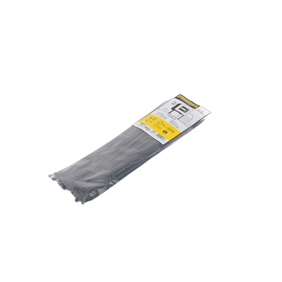 Cincho de Nylon 6.6 StrongHold™, 370mm largo x 3.6mm ancho, Color Negro, Exterior Resistente a Rayos UV, Paquete de 100pz