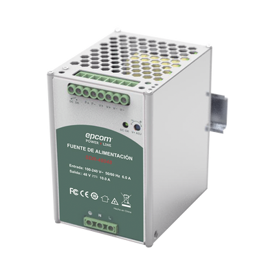Fuente de Poder Industrial 48 Vcc @ 10A   480W   Función relay Vcc    Función de Conexión Paralelo   Riel Din