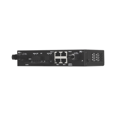 Controlador de carga MPPT SunMax SolarPoint 24V 7A para interior con switch PoE pasivo 24V integrado para alimentar equipos airMAX