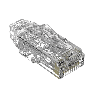 Plug RJ45 Cat6 6A, Para Cable UTP de Calibre 28 AWG, Chapado en Oro de 50 micras, Paquete de 100 piezas