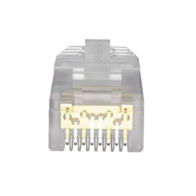 Plug RJ45 Cat6A, Para Cable UTP de Calibre 23-24 AWG, Chapado en Oro de 50 micras, Paquete de 100 piezas