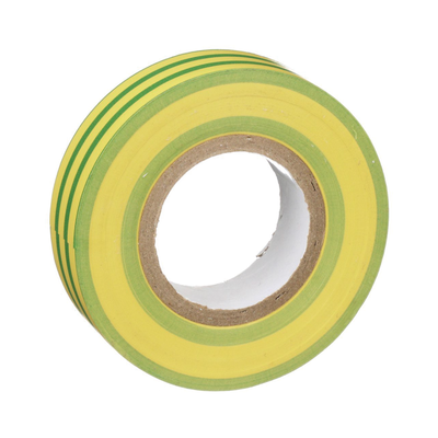 Cinta Eléctrica STRONGHOLD para Aislar, de PVC, Uso Construcción General en Tierras Físicas, Grosor de 0.13 mm (5 mil), Ancho de 19.05 mm, y 20.12 m de Largo, Color Amarillo Verde.