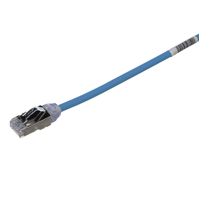 Patch Cord Cat6A, Diametro Reducido 28 AWG, Blindado S FTP, CM LS0H, 0.20 m, Color Azul