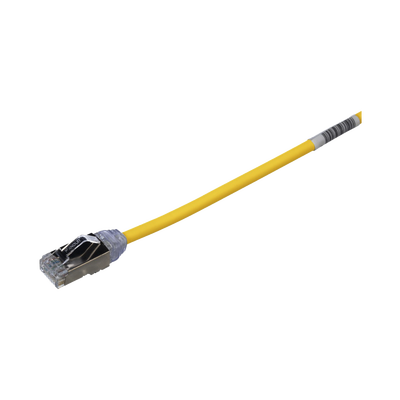 Patch Cord Cat6A, Diametro Reducido 28 AWG, Blindado S FTP, CM LS0H, 20 cm, Color Amarillo