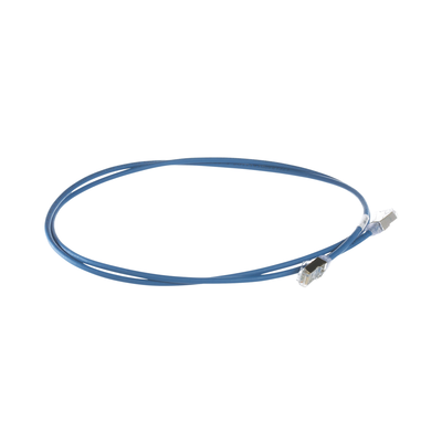 Patch Cord Cat6A, Diametro Reducido 28 AWG, Blindado S FTP, CM LS0H, 1.5m, Color Azul