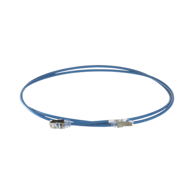 Patch Cord Cat6A, Diametro Reducido 28 AWG, Blindado S FTP, CM LS0H, 1 m, Color Azul