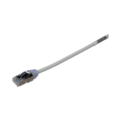 Patch Cord Cat6A, Diametro Reducido 28 AWG, Blindado S FTP, CM LS0H, 1 m, Color Gris