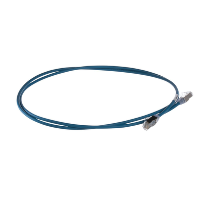 Patch Cord Cat6A, Diametro Reducido 28 AWG, Blindado S FTP, CM LS0H, 2m, Color Azul