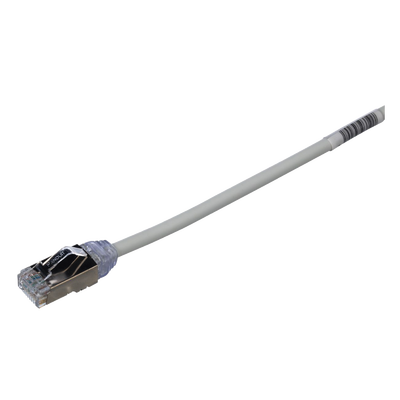 Patch Cord Cat6A, Diametro Reducido 28 AWG, Blindado S FTP, CM LS0H, 2 m, Color Gris