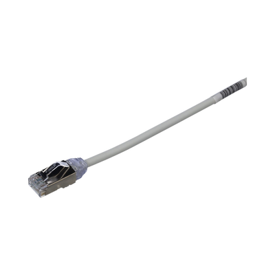Patch Cord Cat6A, Diametro Reducido 28 AWG, Blindado S FTP, CM LS0H, 3 m, Color Gris