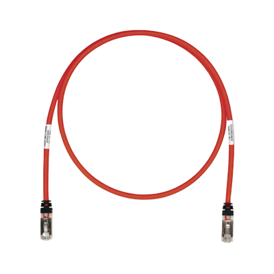 Patch Cord Cat6A, Blindado S FTP, CM LS0H, 25ft, Color Rojo