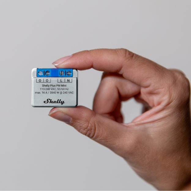 Shelly Plus PM Mini - Medidor de potencia inteligente operado por Wi-Fi, 1 canal 16 A