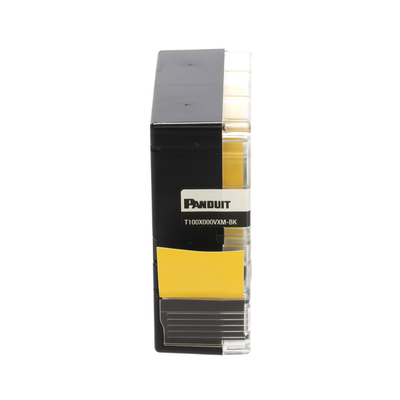 Casete de Etiquetas de Vinilo de Cinta Continua, Color Negro Sobre Amarillo, Uso Interior Exterior, 24 mm (1 in) de Ancho x 7 m (23 ft) de Largo