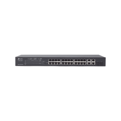 Smart Switch PoE+ administrable Capa 2, 24 puertos 10 100 Mbps, 4 puertos 10 100 1000 Mbps + 2 puertos SFP combo, 192 W