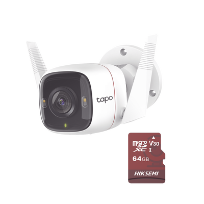 Kit de Cámara IP Wi-Fi   Incluye 1 Pieza Modelo TAPO-C320WS     Utiliza La App Tapo   1 Memoria Micro SD Modelo Mod  HS-TF-E1 64G