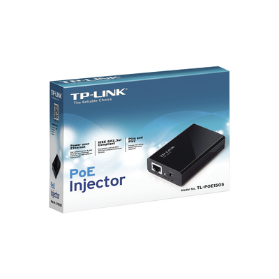 Inyector PoE (15W)   Gigabit 802.3 af   2 puerto 10 100 1000 Mbps   Plug and Play