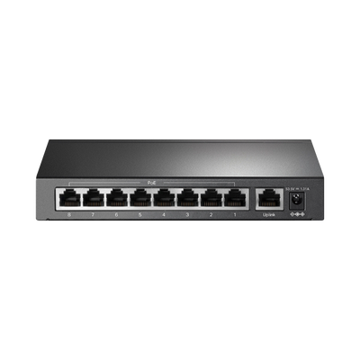 Switch PoE+ No Administrable   De Escritorio 9 puertos 10 100 Mbps   8 puertos PoE af at Inteligente   Presupuesto 65 W   Hasta 250 metros