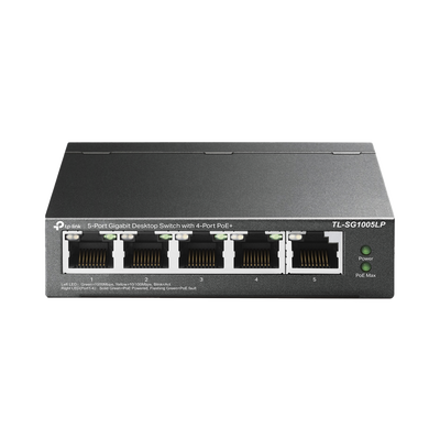 Switch Escritorio No Administrable de 5 puertos 100 100 1000 Mbps   Con 4 puertos PoE 802.3af at de hasta 40 W