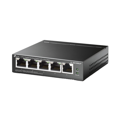 Switch Escritorio No Administrable de 5 puertos 100 100 1000 Mbps   Con 4 puertos PoE 802.3af at de hasta 40 W