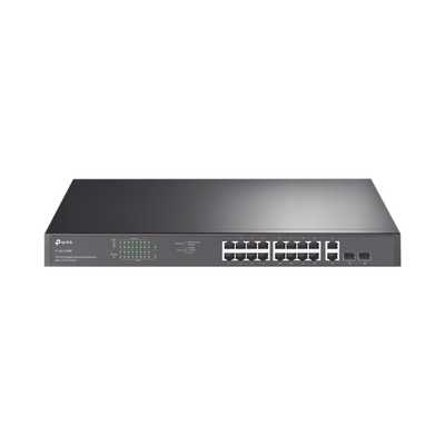 Switch no administrable de 16 puertos 10 100 1000Mbps y PoE af at, 2 puertos SFP hasta 250W.