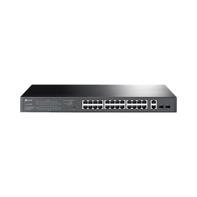 Switch PoE Administrable 24 puertos 10 100 1000 Mbps   2 puertos SFP   24 puertos PoE af at   Presupuesto PoE 250W
