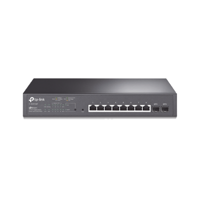 Switch PoE JetStream SDN Administrable 8 puertos 10 100 1000 Mbps + 2 puertos SFP, 8 puertos PoE, 150W, administración centralizada OMADA SDN