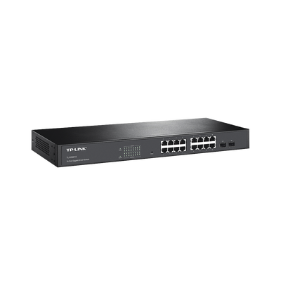 Smart Switch administrable Capa 2, 16 puertos 10 100 1000 Mbps + 2 puertos SFP