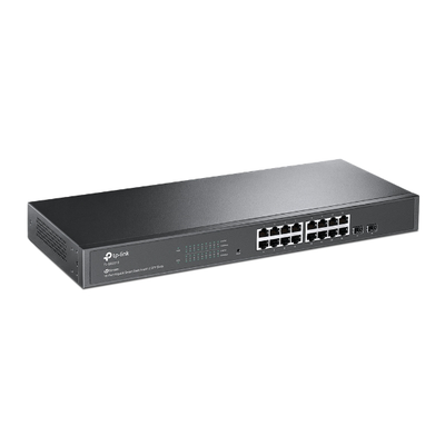 Switch Omada SDN Administrable   16 puertos Gigabit y 2 puertos SFP   Funciones sFlow, QinQ y QoS   Administración centralizada OMADA