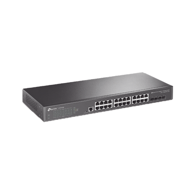 Switch Omada SDN Administrable   24 puertos Gigabit y 4 puertos SFP+   Funciones sFlow, QinQ y QoS   Administración centralizada OMADA