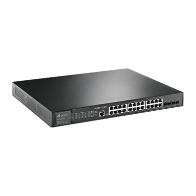 Switch L2+ Omada PoE+   24 Puertos PoE+ 10 100 1000 Mbps   4 Puertos SFP+ 10G   2 Puertos Consola (RJ45 y microUSB)   Administración Centralizada Omada o Stand-Alone   Multicast IGMP   Presupuesto PoE 384W   Montaje en Rack   (SG3428XMP)
