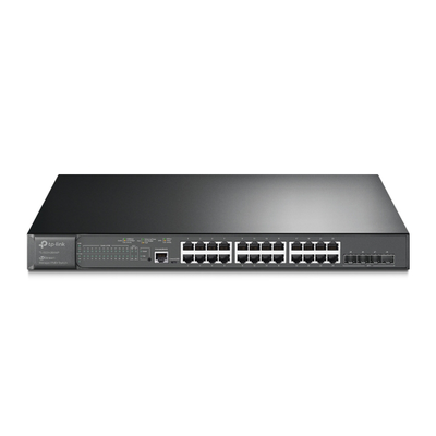 Switch L2+ Omada PoE+   24 Puertos PoE+ 10 100 1000 Mbps   4 Puertos SFP+ 10G   2 Puertos Consola (RJ45 y microUSB)   Administración Centralizada Omada o Stand-Alone   Multicast IGMP   Presupuesto PoE 384W   Montaje en Rack   (SG3428XMP)
