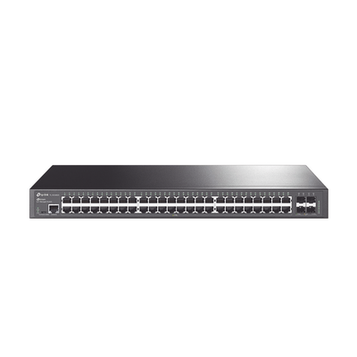 Switch Omada SDN Administrable   48 puertos Gigabit y 4 puertos SFP+   Funciones sFlow, QinQ y QoS   Administración centralizada OMADA