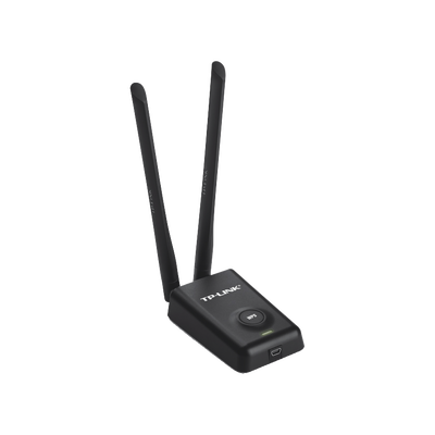Adaptador de alta potencia USB  inalámbrico  WiFi N 300 Mbps   Frecuencia de 2.4 GHz   2 Antenas Externas de 5 dBi   Compatibilidad Windows y Linux