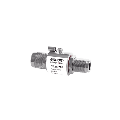 Protector de Línea Coaxial, tipo tubo de gas y paso de C.D., para 0-2.5 GHz, 750W y 0.2 dB de Perdida por Inserción